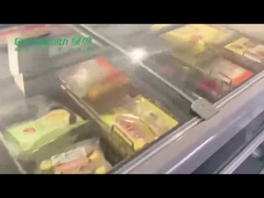 درب کشویی شیشه ای بالا سیار فریزر قفسه سینه عمیق یخچال فریزر صفحه نمایش جزیره تک درجه حرارت