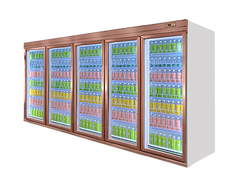 خنک کننده نوشیدنی درب شیشه ای نمايشگاه عمودی یخچال / یخچال سوپرمارکت