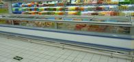 فریزر تجاری جزیره -20 ° C - 18 ° C، فریزر جزیره سوپرمارکت با درب شیشه ای کشویی