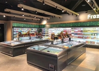 کابینت جزیره ای ترکیبی سوپرمارکت فریزر صندوقدار با درب شیشه ای