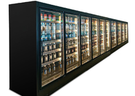 صفحه نمایش تجاری درب شیشه ای مشکی کابینت نوار قائم فریزر برای نوشیدنی آبجو
