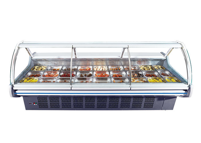 شیشه منحنی سفارشی نوع Deli Display یخچال فریزر قصابی گوشت چیلر