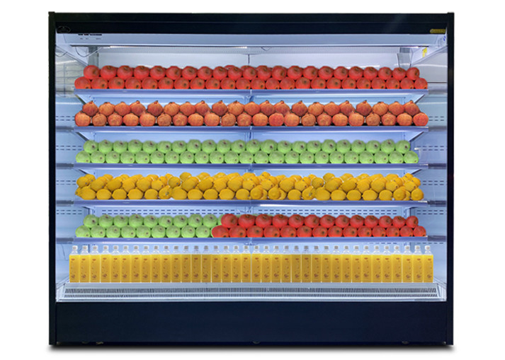 تجهیزات تبرید سبزی چیلر باز تجاری 1000 لیتری زاویه راست مشکی