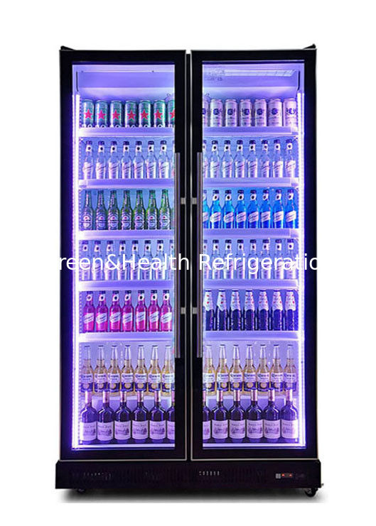 یخچال نمایشگر نوشیدنی با ظرفیت بزرگ 800L/1200L درب شیشه ای تجاری با درب های شیشه ای سه لایه ضد مه و سیستم خنک کننده هوای هوشمند