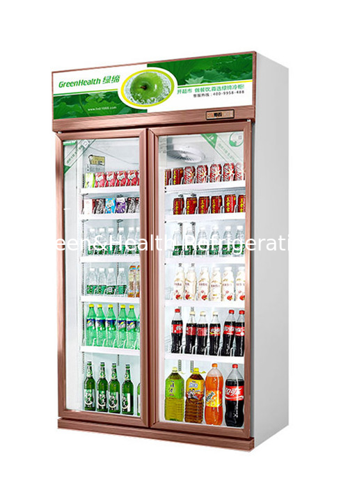 یخچال درب شیشه ای ایستاده، خنک کننده نوشیدنی تجاری برای فروشگاه های رفاه، رستوران ها و کافه ها