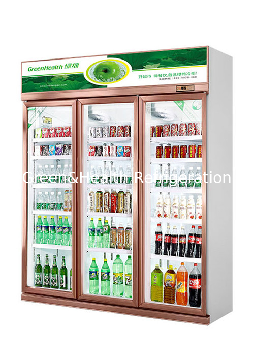 یخچال درب شیشه ای ایستاده، خنک کننده نوشیدنی تجاری برای فروشگاه های رفاه، رستوران ها و کافه ها