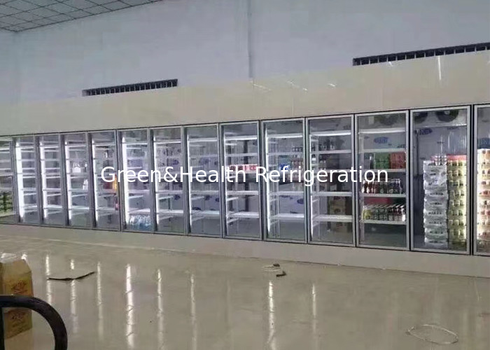 8500L راه رفتن در خنک کننده یخچال سوپر مارکت یخچال با درب شیشه ای