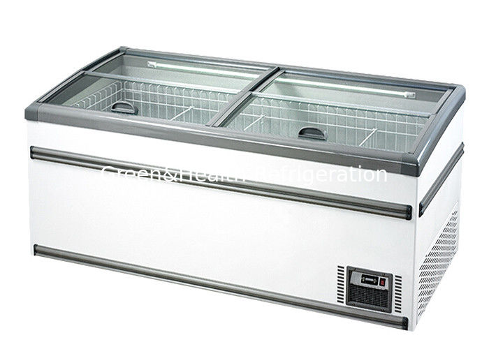 یخچال جزیره تجاری با ظرفیت 1040 لیتر آٹو از یخ و یخچال R290 برای نمایش سوپرمارکت