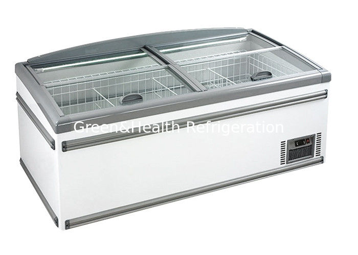 یخچال جزیره تجاری با ظرفیت 1040 لیتر آٹو از یخ و یخچال R290 برای نمایش سوپرمارکت