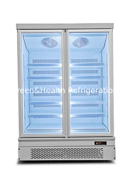 فریزر نمایش تجاری با ظرفیت 1000 لیتر آب یخ زدگی اتوماتیک و خنک کننده فن برای سوپرمارکت ها