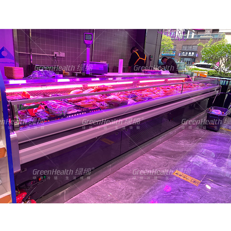 صفحه نمایش گوشت روشن LED یخچال فولاد ضد زنگ داخلی آوتوماتیک تخلیه -2 ~ 8 C