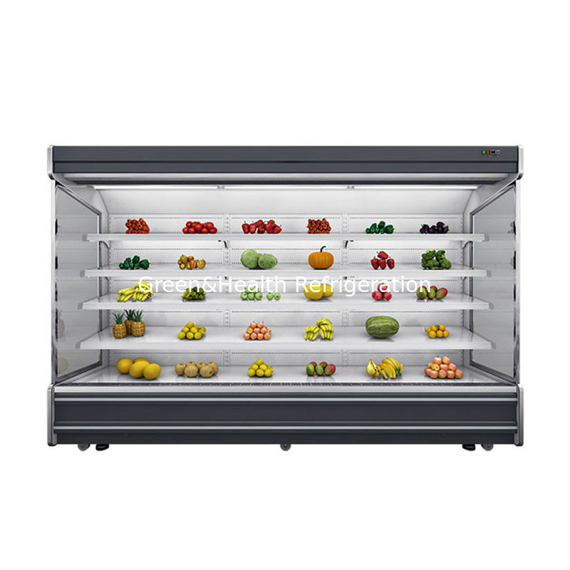 کولر باز تجاری چند طبقه با 4 قفسه 5 فضای نمایش نوردهی LED و R22 خنک کننده