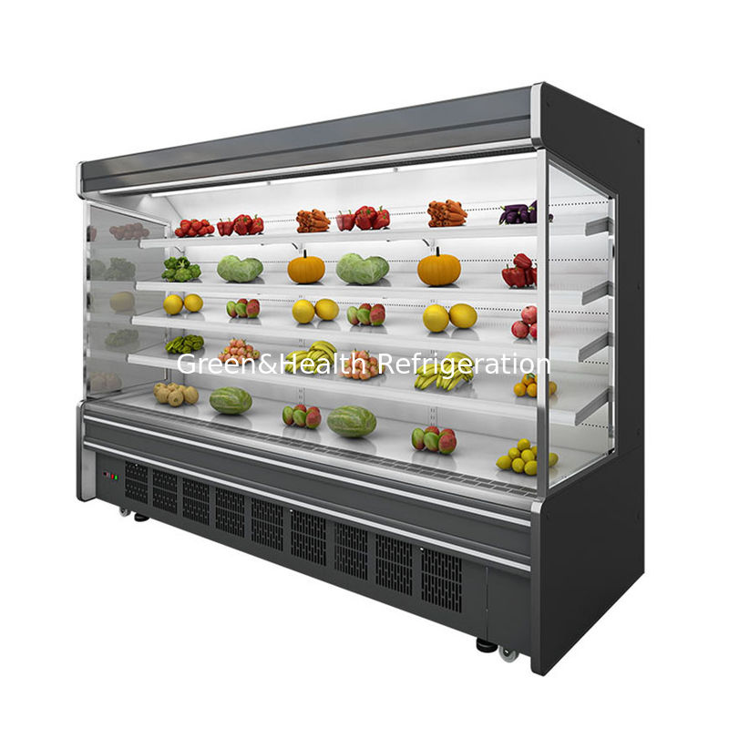 کولر باز تجاری چند طبقه با 4 قفسه 5 فضای نمایش نوردهی LED و R22 خنک کننده