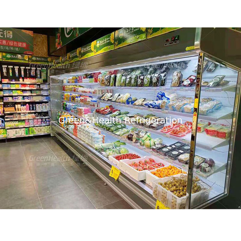 کولر باز تجاری چند طبقه با 4 قفسه 5 فضای نمایش نوردهی LED و R22 خنک کننده