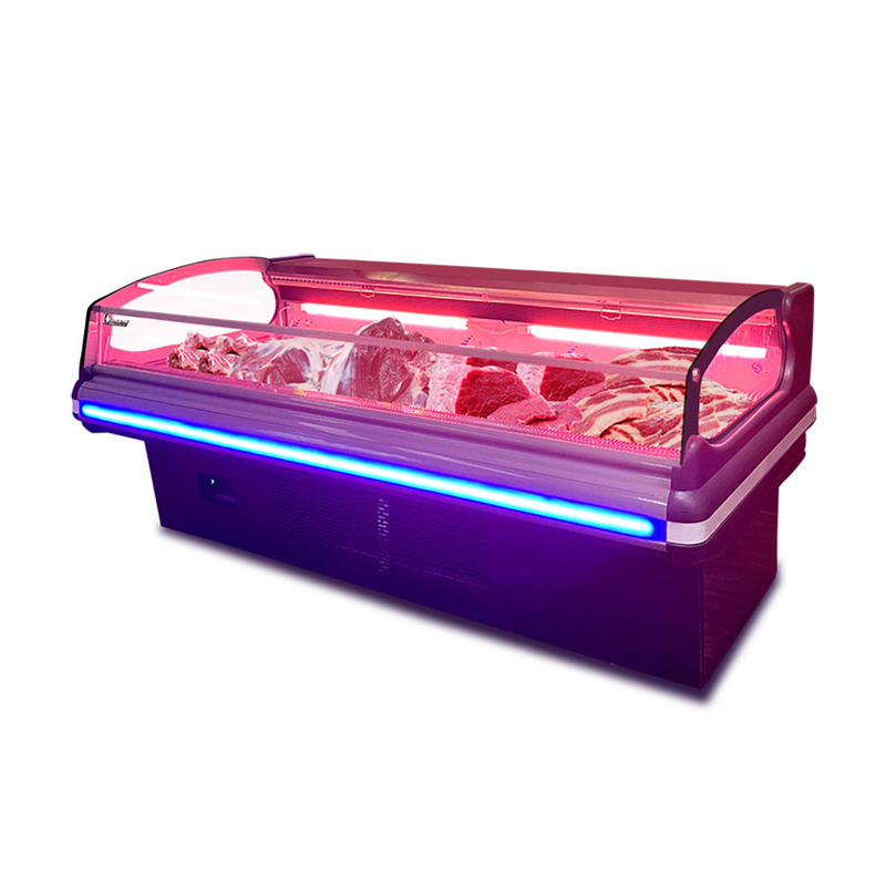 فن فولاد ضد زنگ خنک کننده گوشت نمایش یخچال -2 به 8.C با نور LED