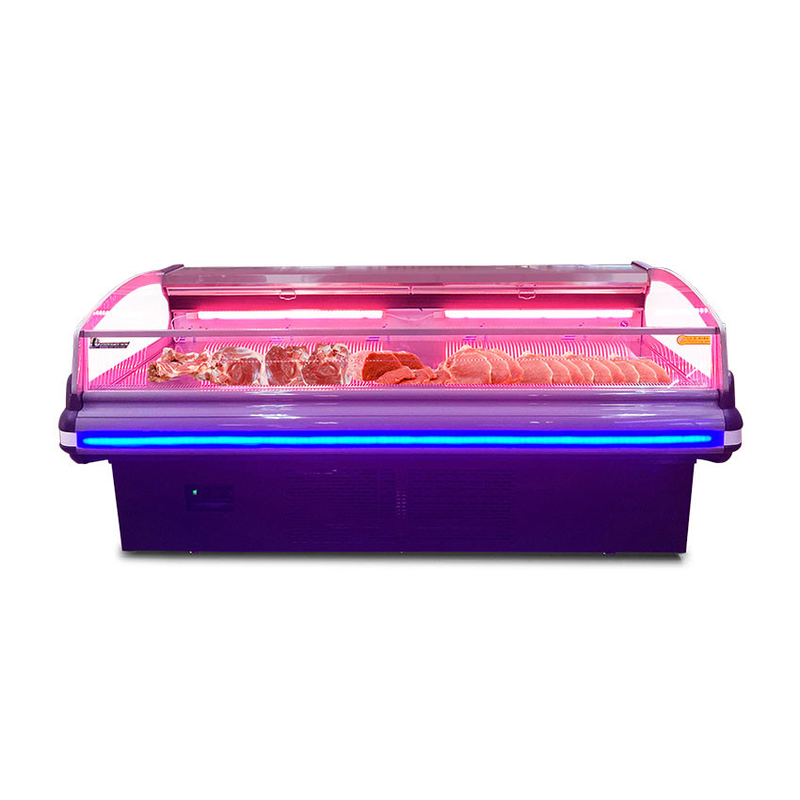 فن فولاد ضد زنگ خنک کننده گوشت نمایش یخچال -2 به 8.C با نور LED