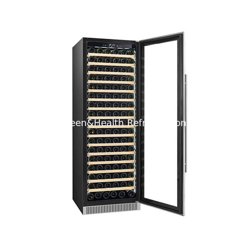 گواهینامه ETL 60 بطری خنک کننده شراب الکتریکی دو منطقه ای با قفسه های چوبی سیاه