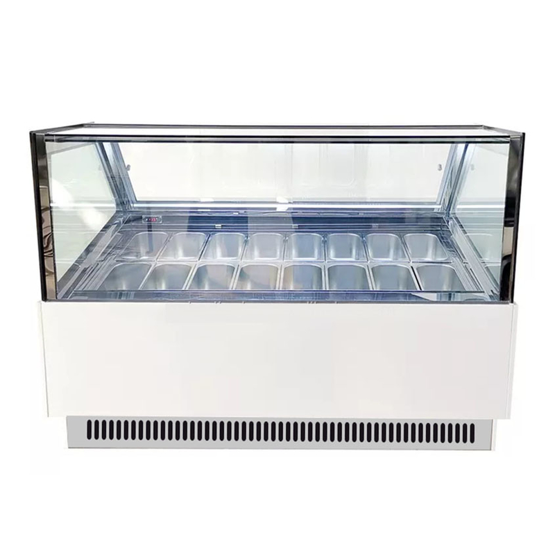 نمایشگاه بستنی بدون یخ با شیشه ضد مه و کنترلگر دیجیتال -18 ~ 22.C