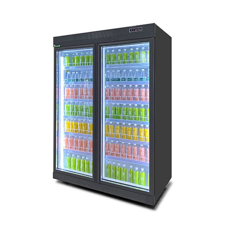5 لایه تنظیم شده قفسه شیشه ای درب نوشیدنی سردکن با R22 Panasonic کمپرسور