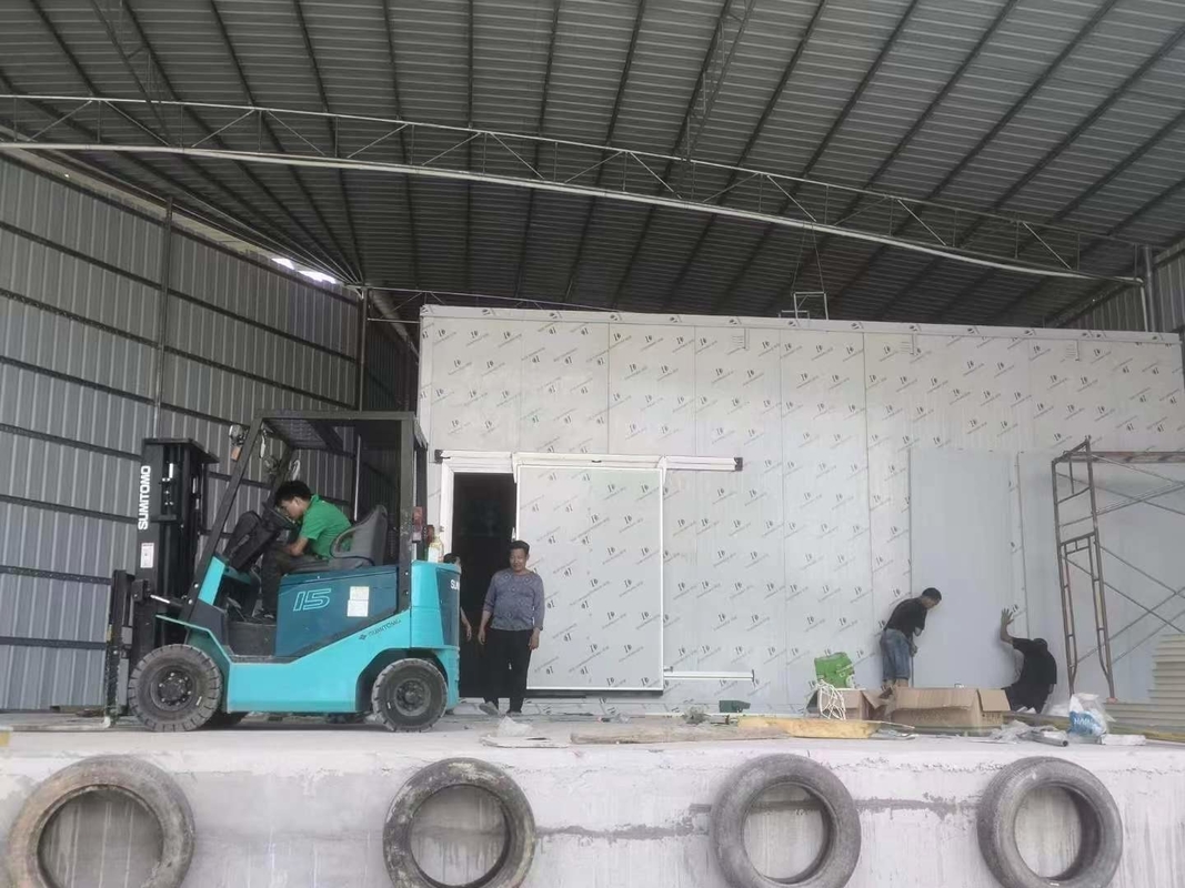 اتاق ذخیره سازی مواد غذایی تجاری اتاق ذخیره سازی سرد داخل یخچال داخل با کف