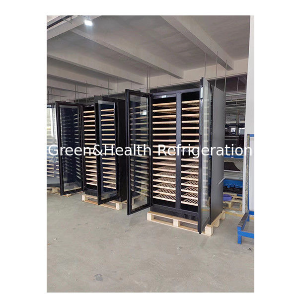 گواهینامه ETL یک درب/دو درب قفسه چوب بلوط پنجره شیشه ای یخچال ذخیره شراب قرمز