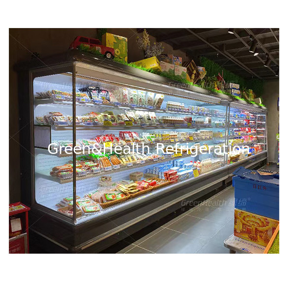واحد بیرونی سبک اروپایی فریزر پرده باز برای نمایش مواد غذایی / سبزیجات / میوه