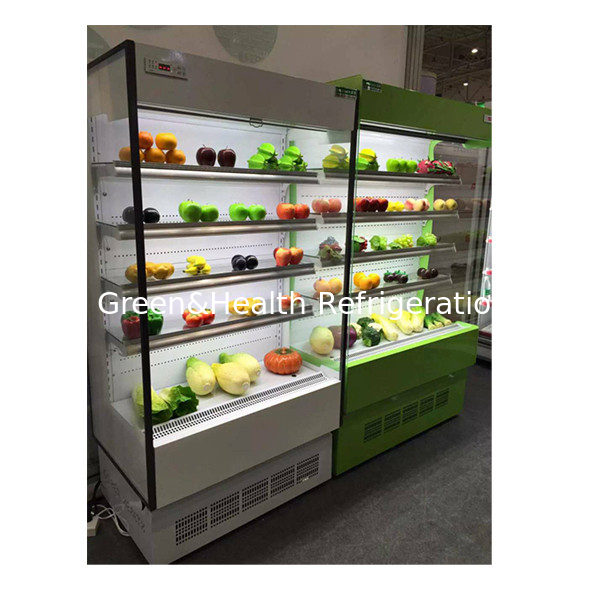 فروشگاه های راحتی از یخچال های چند لایه ای شیشه شفاف باز استفاده می کنند