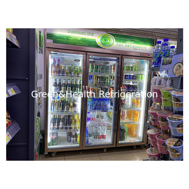سوپرمارکت تجاری / فروشگاه دو / سه درب شیشه ای یخچال اقتصاد یخچال نمایش