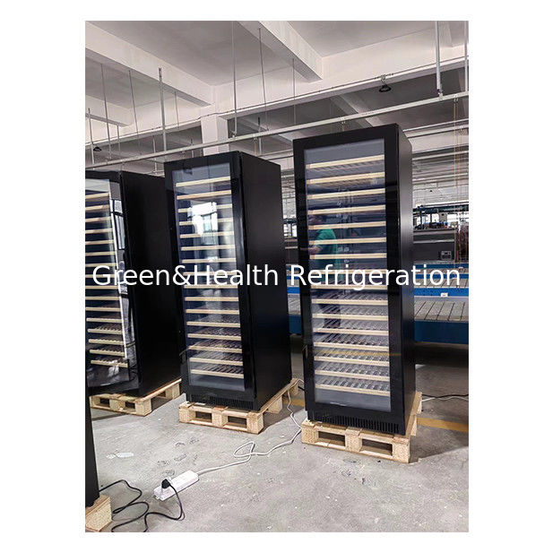 خنک کننده شراب دو منطقه ای با قفسه چوب بلوط و ظرفیت 316 بطری برای استفاده تجاری