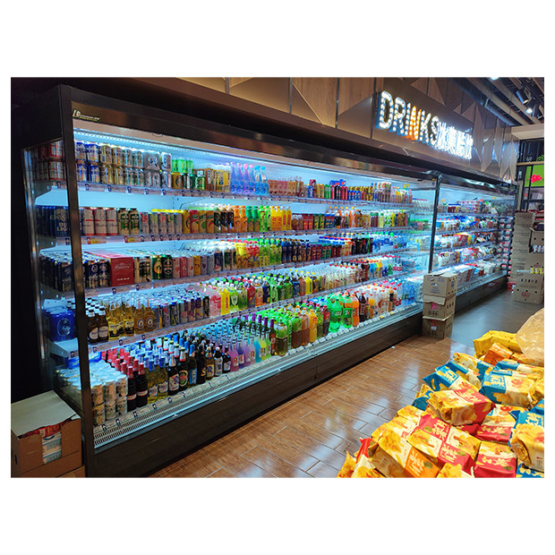 سوپرمارکت / فروشگاه راحتی فریزر زاویه راست باز برای ذخیره مواد غذایی / نوشیدنی