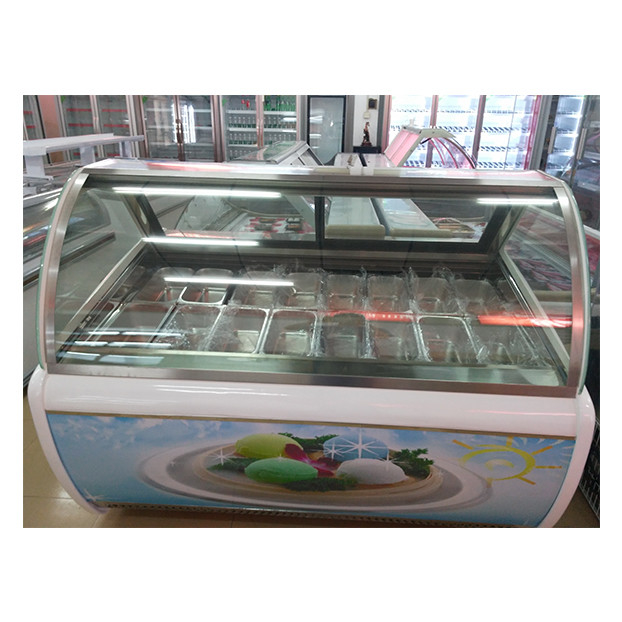 فروش مستقیم کارخانه شیشه خمیده 16 سینی کیک یخچال نمایشگر فریزر برای فروش
