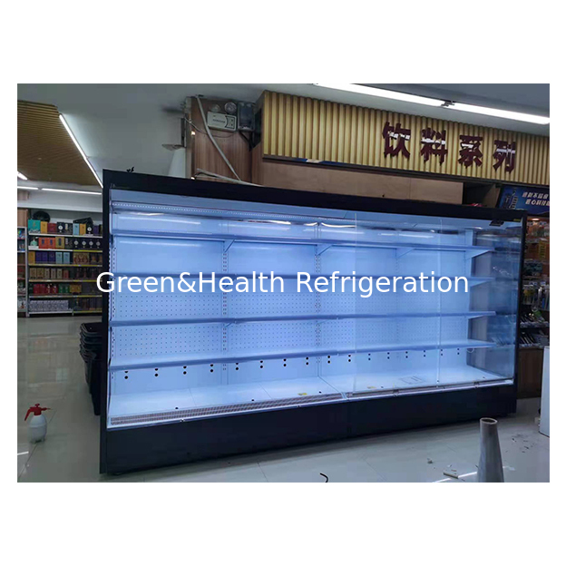 سوپرمارکت/فروشگاه میوه/سبزیجات/نوشیدنی ذخیره سازی یخچال زاویه راست باز کابینت فریزر