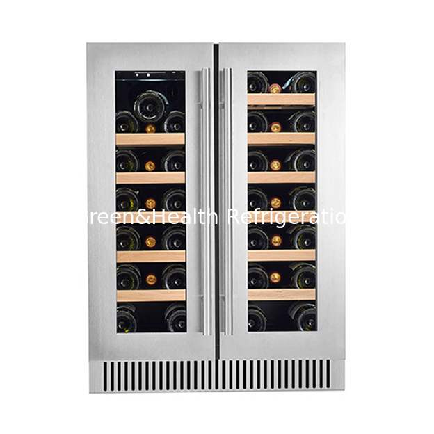 فروش مستقیم کارخانه 68 بطری بلوط لمینت شده یخچال نمایش شراب قرمز فریزر شراب قرمز
