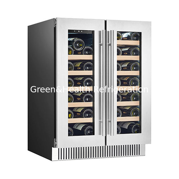 گواهینامه ETL فروش مستقیم کارخانه 68 بطری بلوط لامین شده شراب قرمز یخچال نمایشگر شراب قرمز فریزر