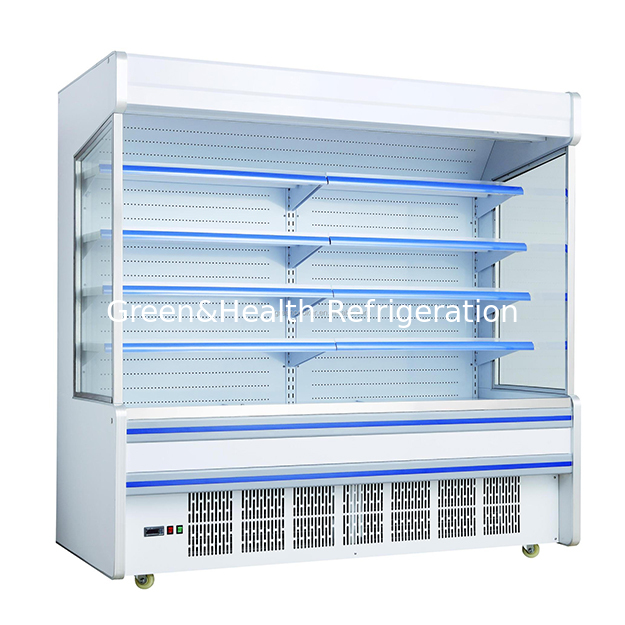 کابینت پرده هوای نمایشگر یخچال‌دار با سبک باز با کمپرسور داخلی با کیفیت بالا در کارخانه