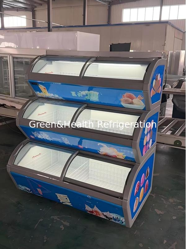 3 Layers freezer Optional Logo Advertising Ice Cream Freezer For shop