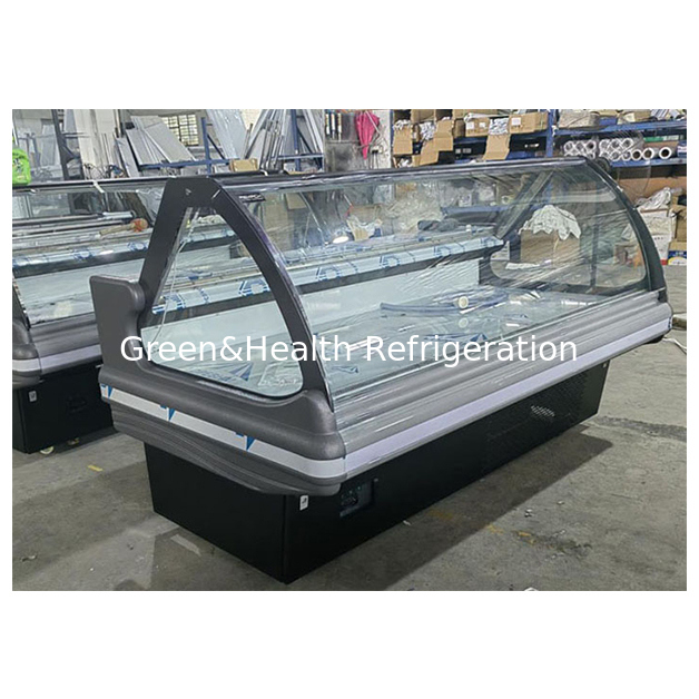 بالابر شیشه ای ساختار استیل ضد زنگ افقی تجاری غذای پخته شده ذخیره سازی فریزر یخچال دار