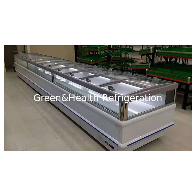 Factory Direct Sales Supermarket Horizontal Frozen Food Storage Display Island Freezer