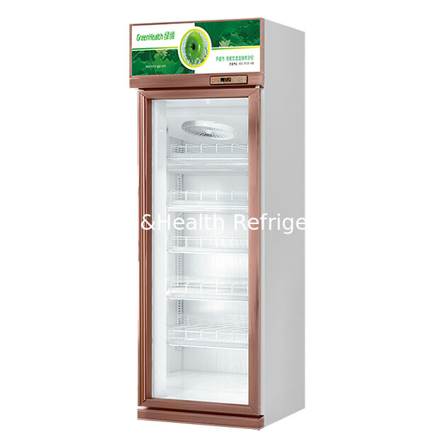 Single Door Champagne Color Luxury Beverage Refrigerated Display Freezer