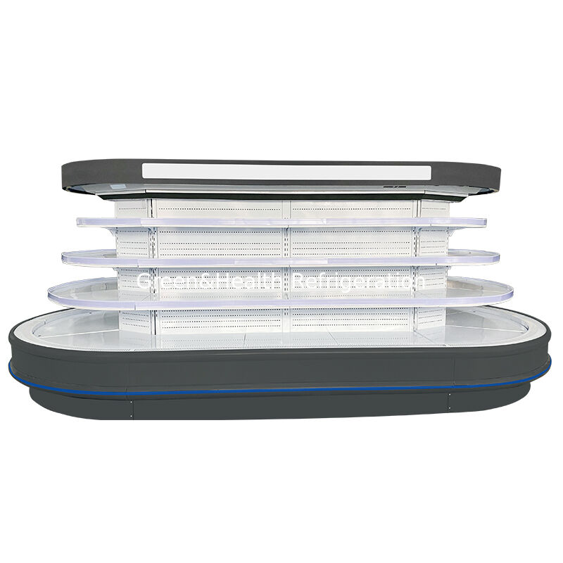 یخچال تجاری چند طبقه روباز با یخ زدایی خودکار، نورپردازی LED و صرفه جویی در انرژی برای نمایش سوپرمارکت