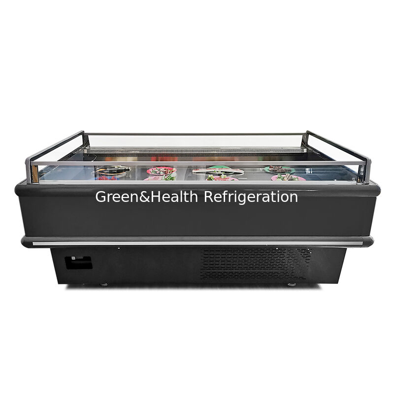 نمایشگر باز و بالا تجاری یخچال جزیره 2000x1130x900mm 2-10°C/-15~-18°C 900/1350W برای غذاهای منجمد