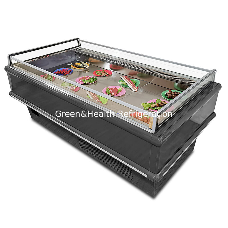 نمایشگر باز و بالا تجاری یخچال جزیره 2000x1130x900mm 2-10°C/-15~-18°C 900/1350W برای غذاهای منجمد