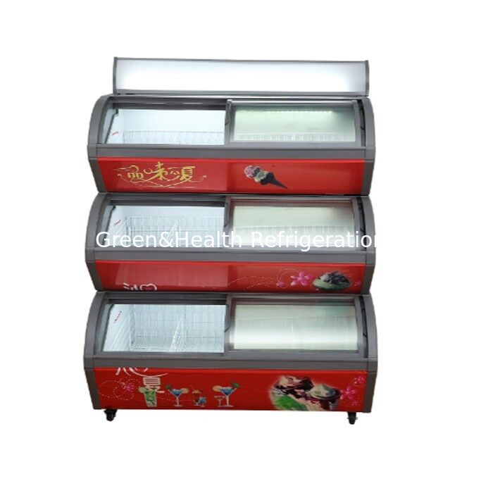فریزر نمایشگر بستنی سه لایه تجاری با مبرد R404a و سینی‌های استیل ضد زنگ