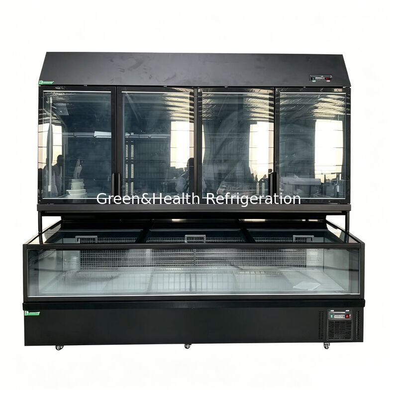 یخچال جزیره ای دوگانه با فولاد ضد زنگ / شیشه خارجی و ظرفیت 850L برای نمایش سوپرمارکت