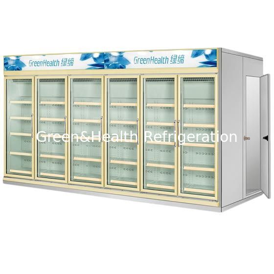 مواد غذایی 0 - 10 درجه سانتی گراد فریزر درب شیشه ای رایگان با کمپرسور Copeland
