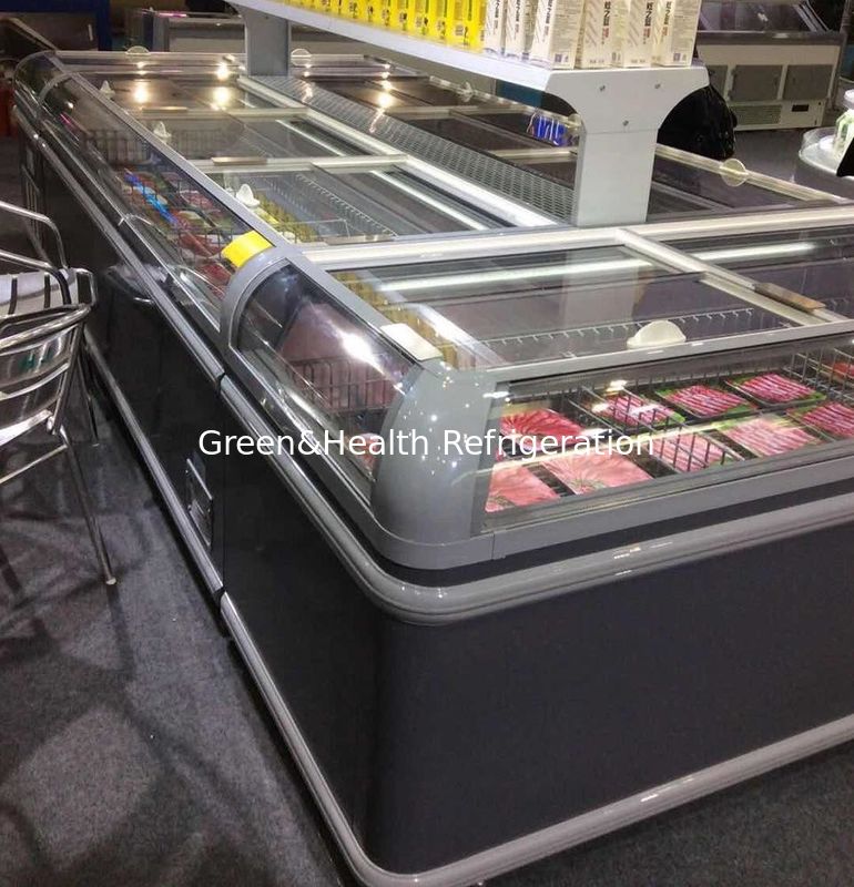 1یخچال نمايشي جزيره اي با نور ال اي دي و R404a یخچال 2100x890x890mm