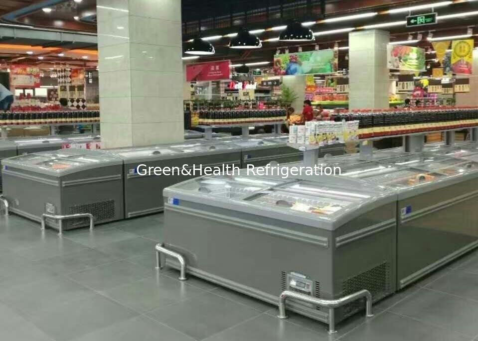 فریزر جزیره ای ترکیبی سوپر مارکت درب کشویی برای گوشت
