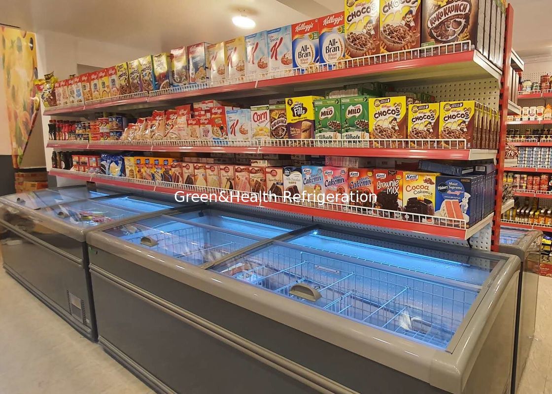 فریزر جزیره ای ترکیبی سوپر مارکت درب کشویی برای گوشت