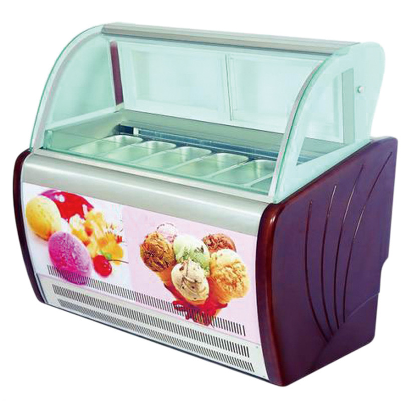 شیشه ی منحنی 6 ظروف یخچال یخچال کابینت یخچال با چراغ T5 / LED