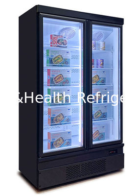 سیاه رنگ 1 2 3 یخچال فریزر درب شیشه ای سوپرمارکت یخچال برای نگهداری مواد غذایی